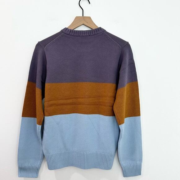 AYR The Yachty Moma Luxury Wool Sweater Purple Orange Blue Striped size Small - Picture 2 of 7